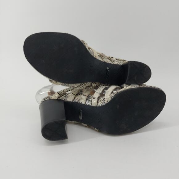 Vionic Sami Heeled Sandals White Snakeskin Womens Size 7 - Picture 9 of 14